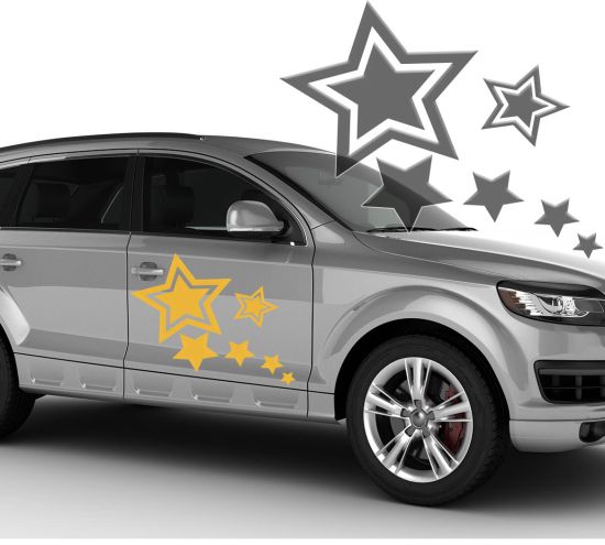 2er SET Sterne Aufkleber Autoaufkleber Sticker Auto Stern Stars